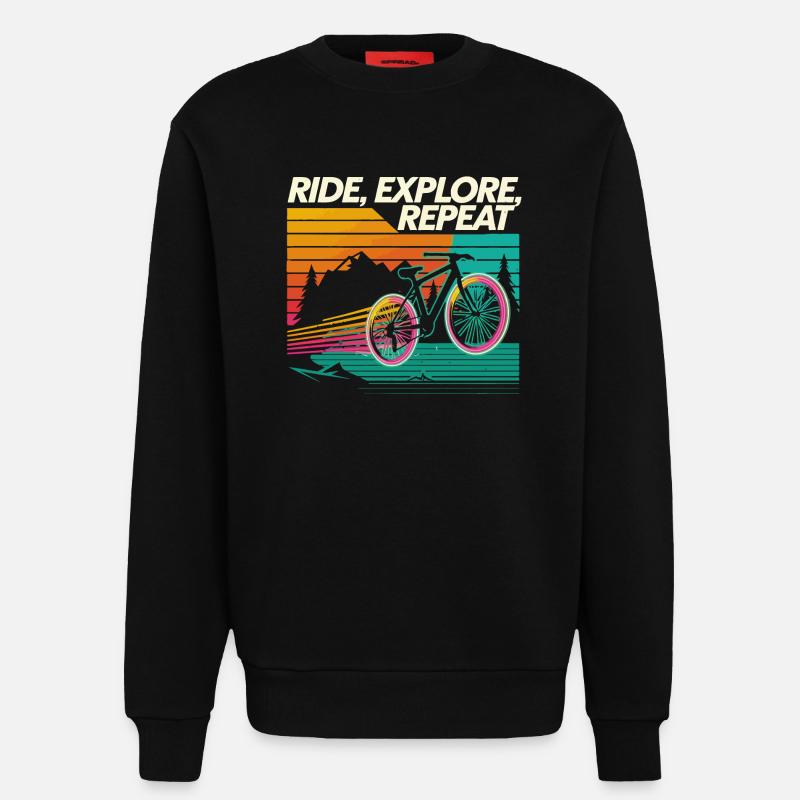 Ride Explore Repeat Adventure - Sweatshirt - made by SPREAD - SOLID BLACK