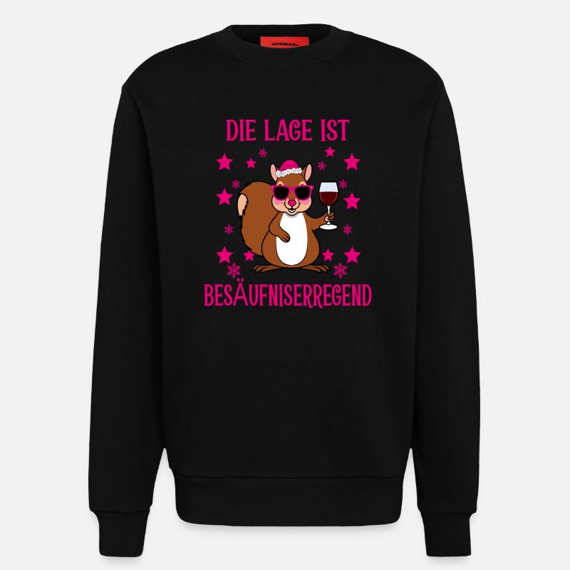 Lustiges Eichhörnchen - Sweatshirt - made by SPREAD  - SOLID BLACK