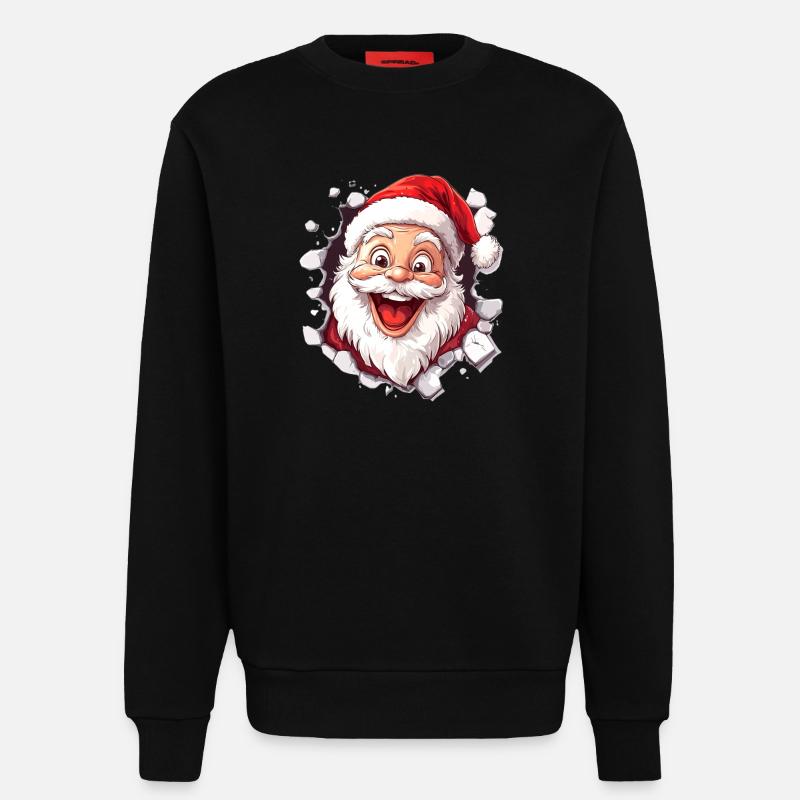 Fröhlicher Weihnachtsmann - Sweatshirt - made by SPREAD  - SOLID BLACK