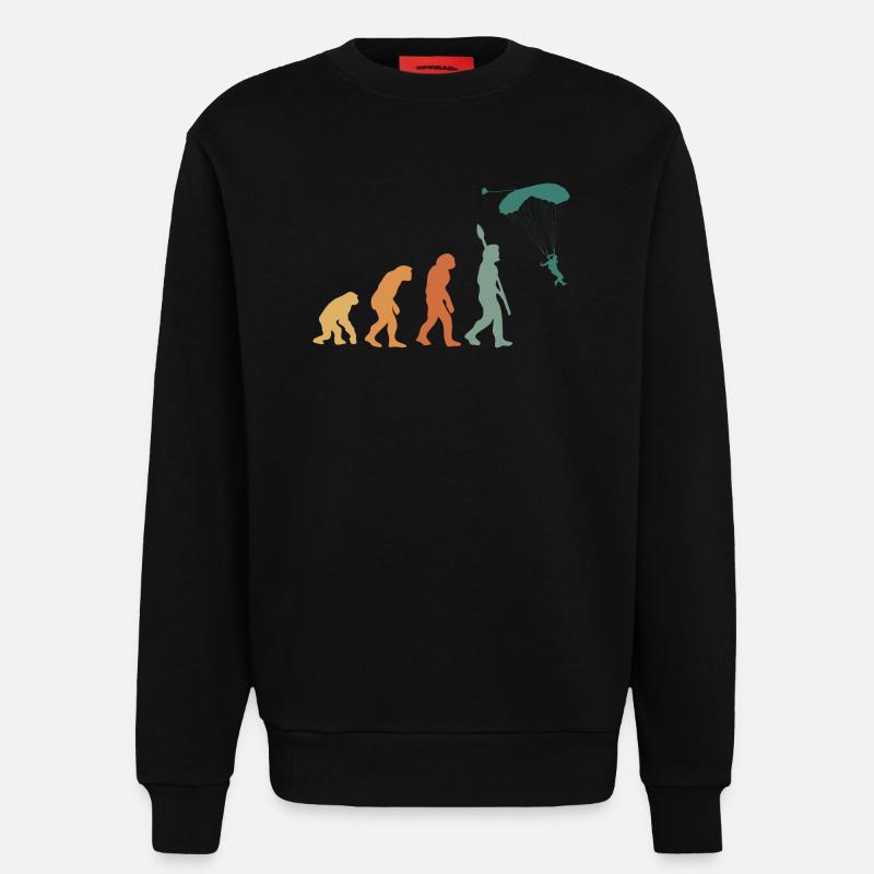 Evolution Retro Paragliding - Sweatshirt - made by SPREAD  - SOLID BLACK