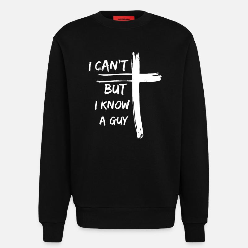 Glaubensbasierte Botschaft mit Weißem Kreuz - Sweatshirt - made by SPREAD  - SOLID BLACK