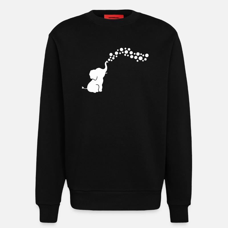 Verspielter Elefant, der Blasen bläst - Sweatshirt - made by SPREAD  - SOLID BLACK