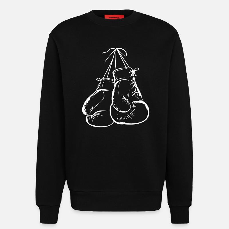 Gants de boxe suspendus Art - Sweat bio décontracté fabriqué en UE - SOLID BLACK