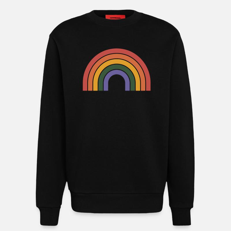 Retro Regenbogen Bogen Druck - Sweatshirt - made by SPREAD  - SOLID BLACK