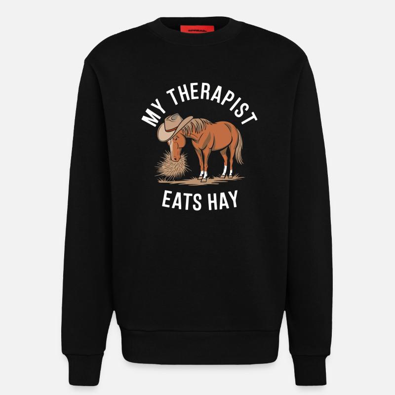 My Therapist Eats Hay - Sweatshirt - made by SPREAD - SOLID BLACK