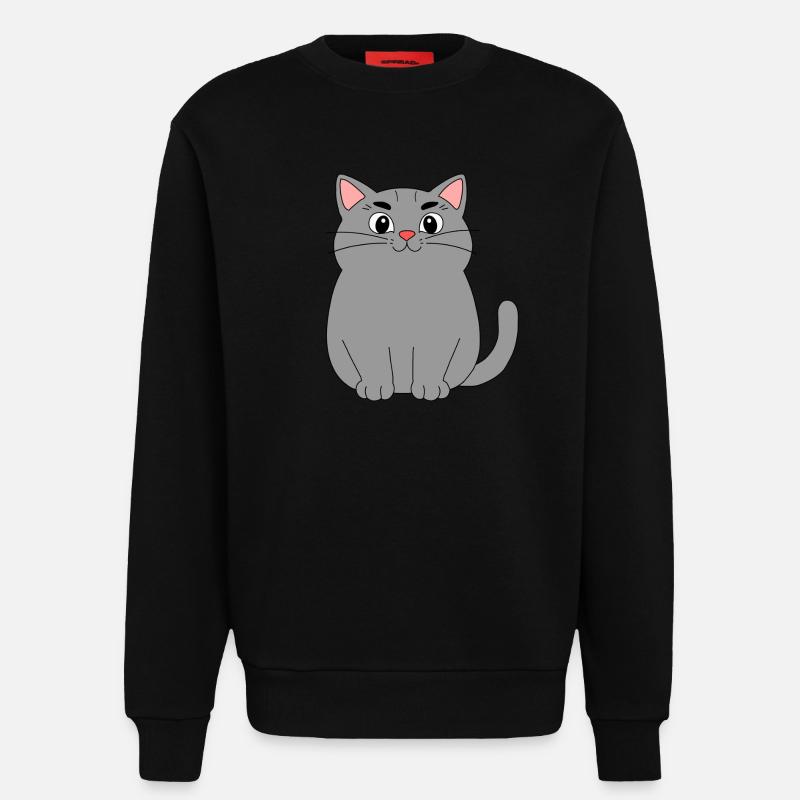 Graue Katze - Sweatshirt - made by SPREAD  - SOLID BLACK