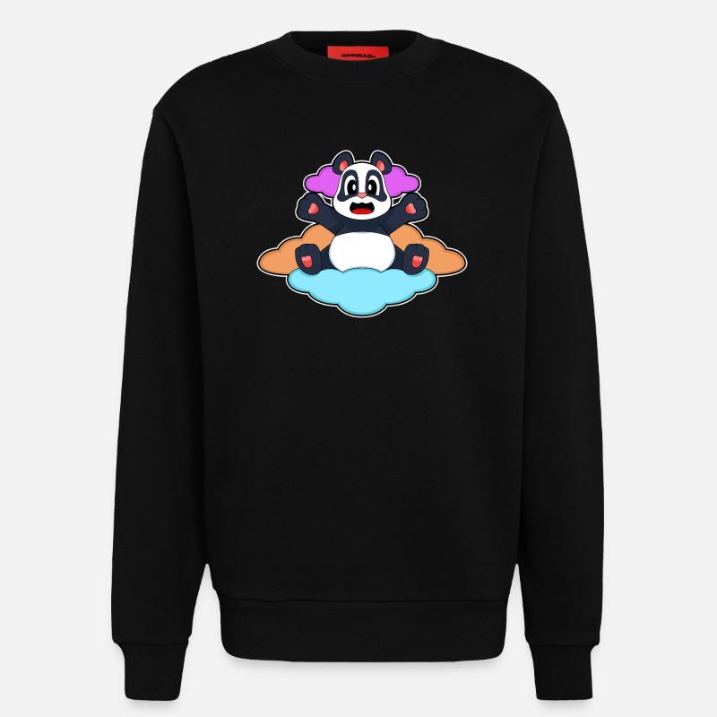 Panda Wolken - Sweatshirt - made by SPREAD  - SOLID BLACK