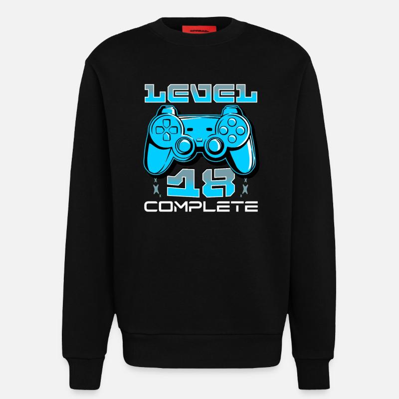 Level 18 Complete Gamepad - Sweatshirt - made by SPREAD  - SOLID BLACK
