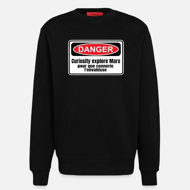 Colonisation de Mars - Sweat bio décontracté fabriqué en UE - SOLID BLACK