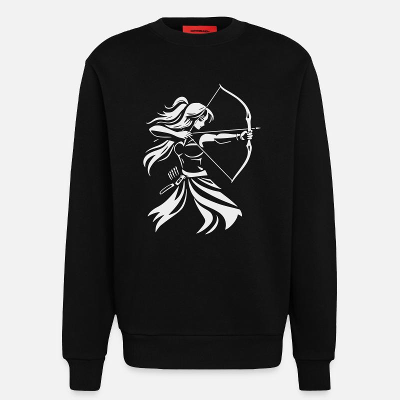 Archer Silhouette with Bow - Sweatshirt - made by SPREAD  - SOLID BLACK