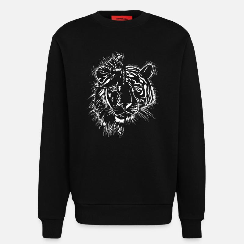 halb Löwe halb Tiger - Sweatshirt - made by SPREAD  - SOLID BLACK