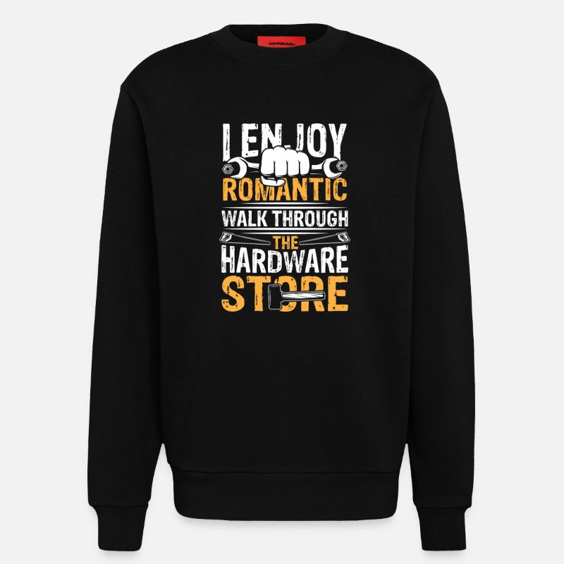 Romantic walk through hardware store - Sweatshirt - made by SPREAD  - SOLID BLACK