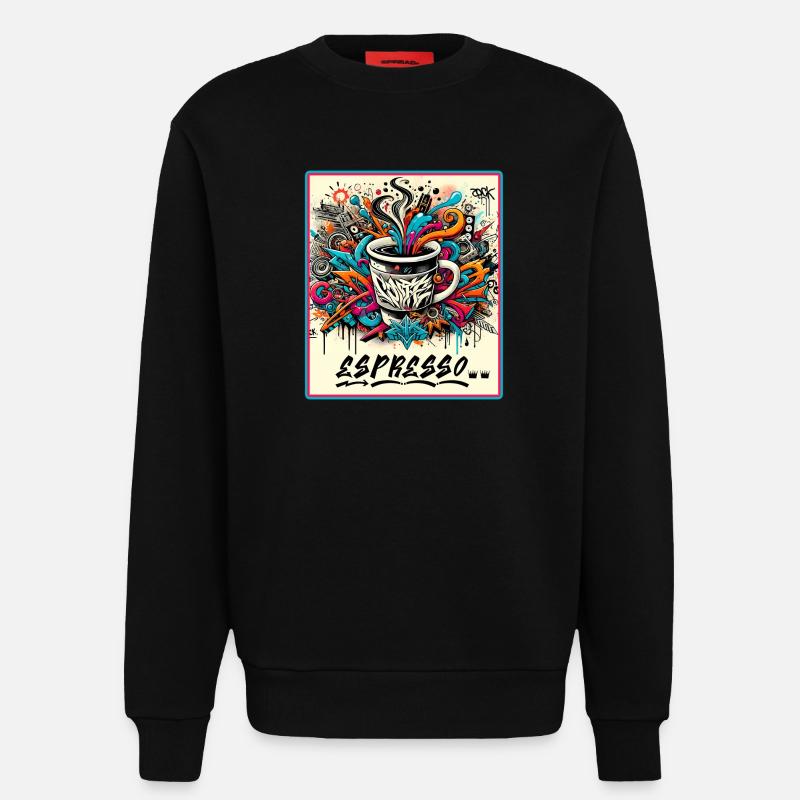 Espresso Graffiti Kaffee Design - Sweatshirt - made by SPREAD  - SOLID BLACK