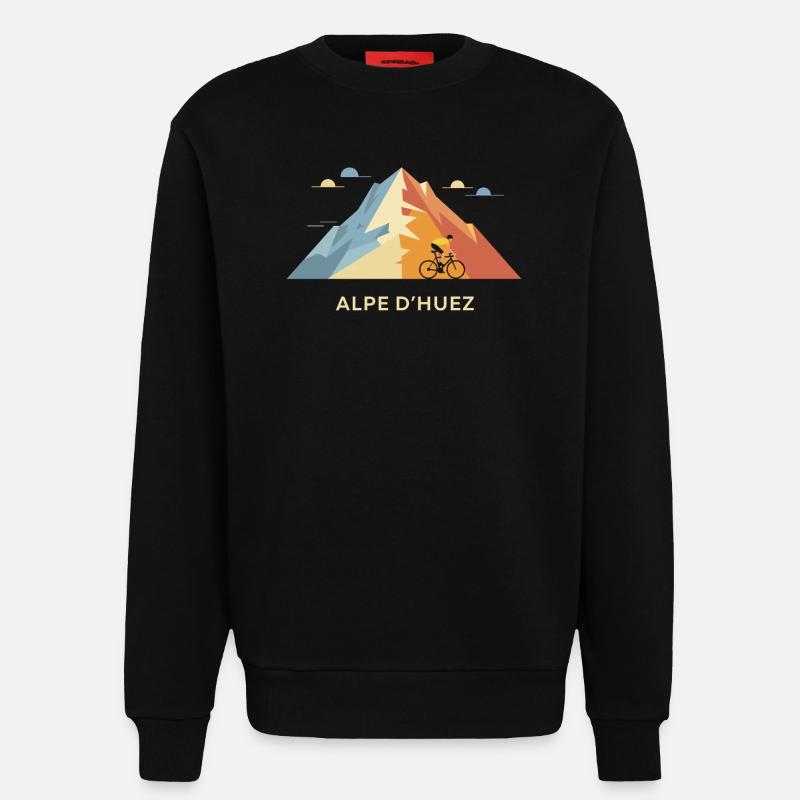 Radfahrer Alpe d'Huez Kunst - Sweatshirt - made by SPREAD - SOLID BLACK