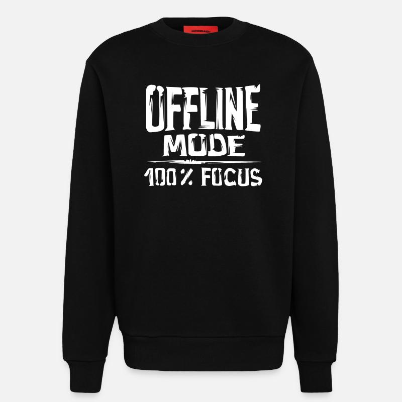 Offline Mode - 100% Focus - Sweatshirt - made by SPREAD  - SOLID BLACK