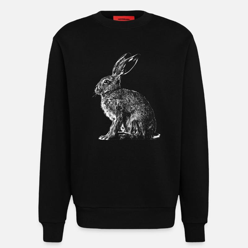 Hare / Hare / Hare / Bunny - Sweatshirt - made by SPREAD - SOLID BLACK