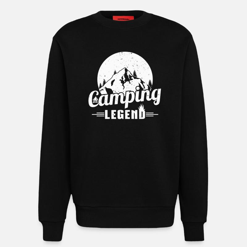 Bergcamping Legende Design - Sweatshirt - made by SPREAD  - SOLID BLACK