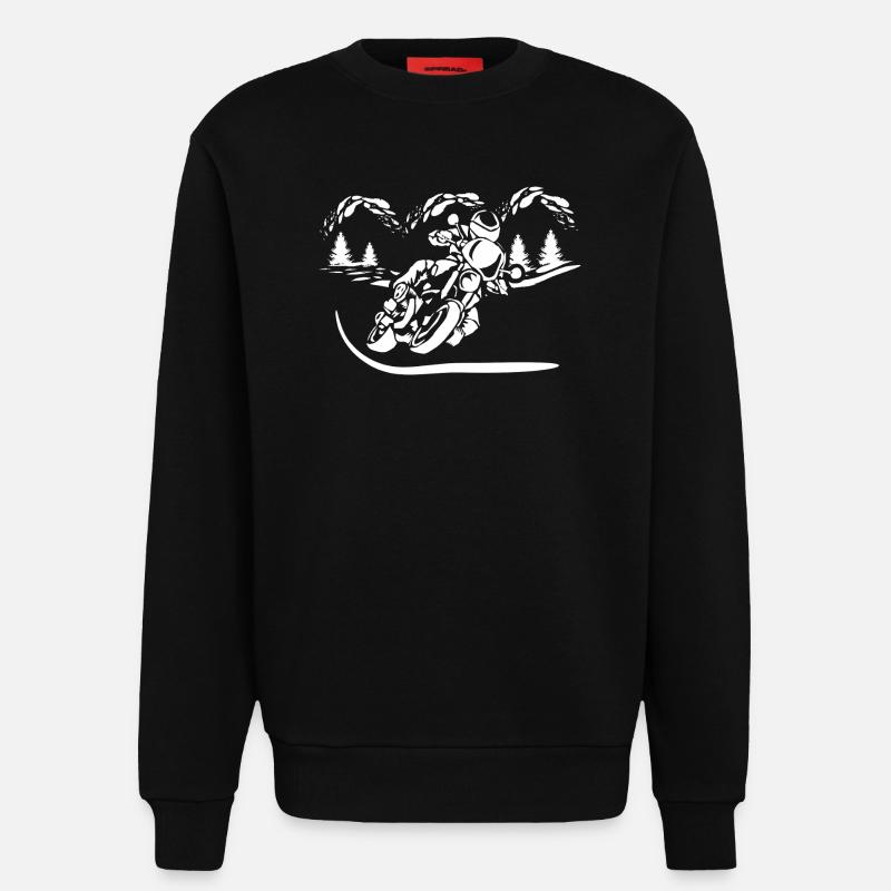 Motorrad Waldsilhouette - Sweatshirt - made by SPREAD  - SOLID BLACK