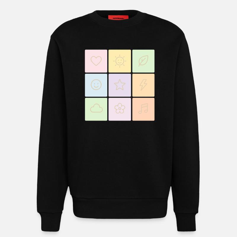 Ambiance Bento Pastel - Sweat bio décontracté fabriqué en UE - SOLID BLACK