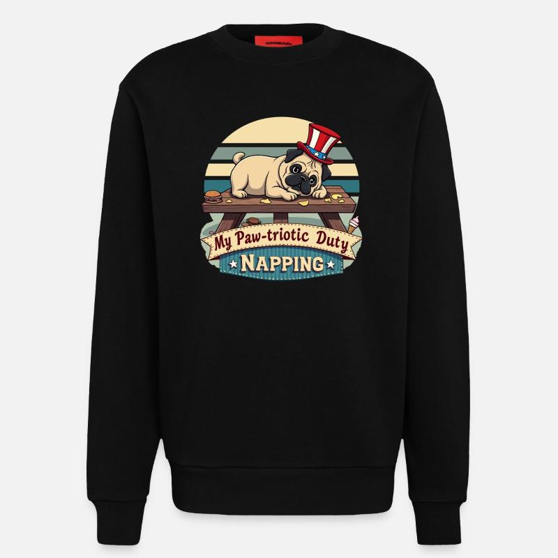 Mops Nickerchen - Sweatshirt - made by SPREAD  - SOLID BLACK