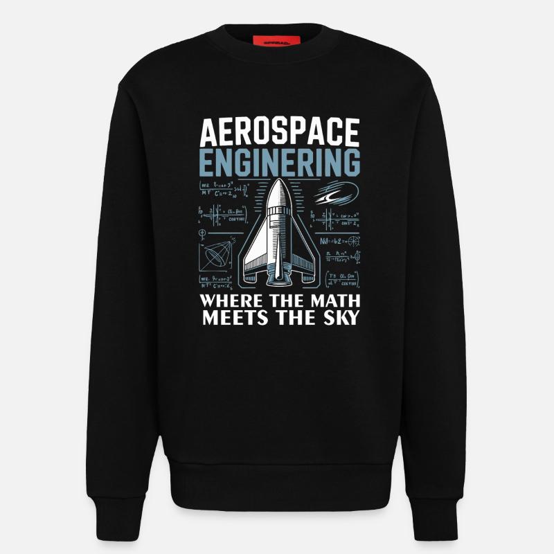 Aerospace Engineering Math Humor Design - Sweat bio décontracté fabriqué en UE - SOLID BLACK