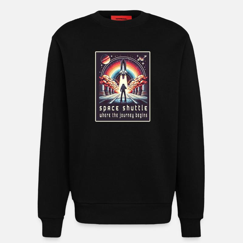 Navette spatiale - Le voyage commence - Sweat bio décontracté fabriqué en UE - SOLID BLACK