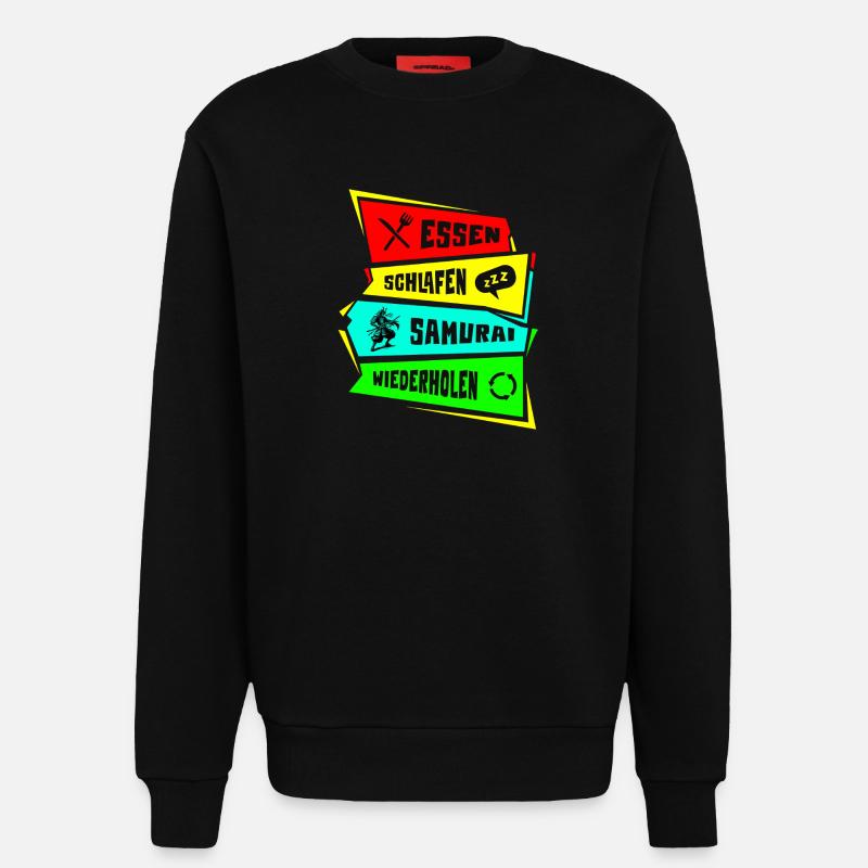 Samurai Eat Sleep Samurai Repeat - Sweatshirt - made by SPREAD  - SOLID BLACK