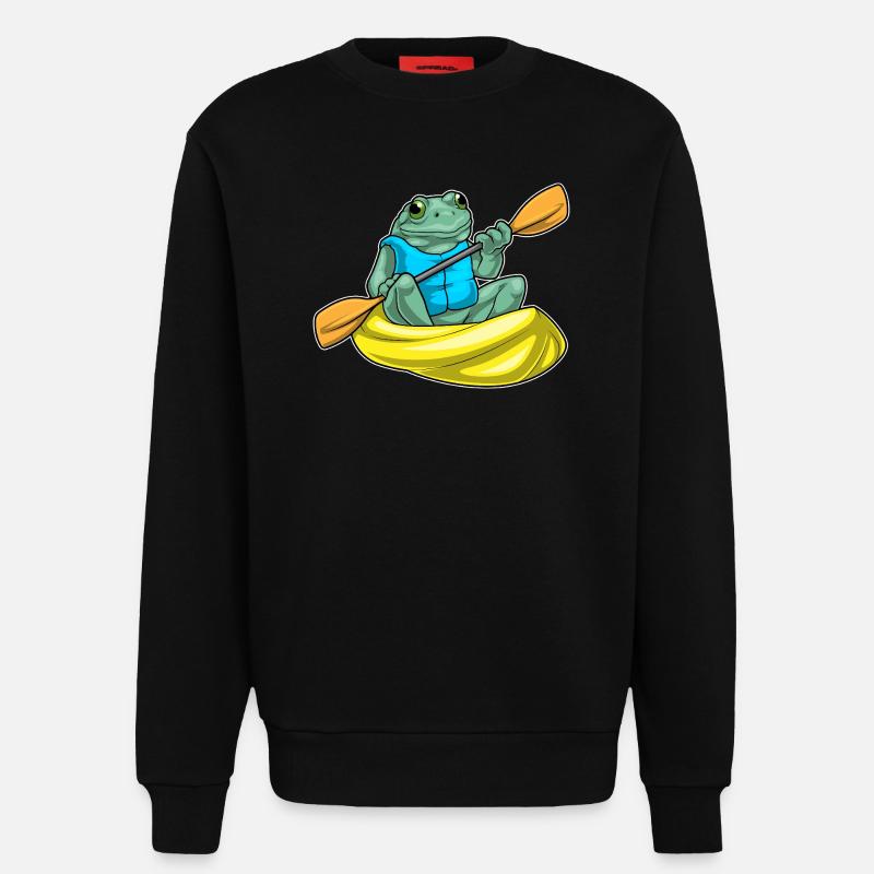 Frosch Kayak Paddel - Sweatshirt - made by SPREAD  - SOLID BLACK