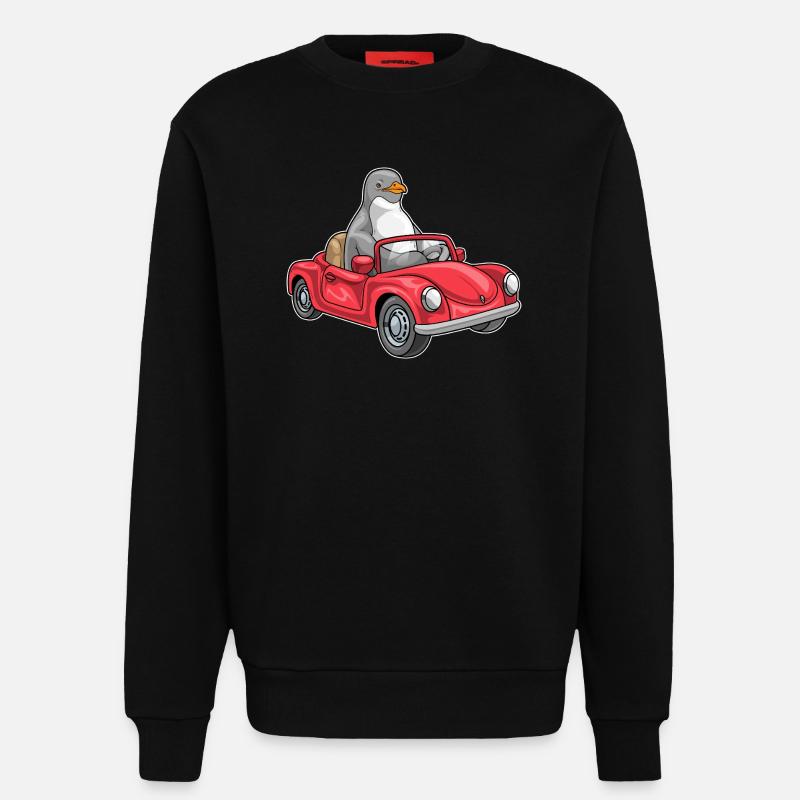 Pinguin Auto - Sweatshirt - made by SPREAD  - SOLID BLACK