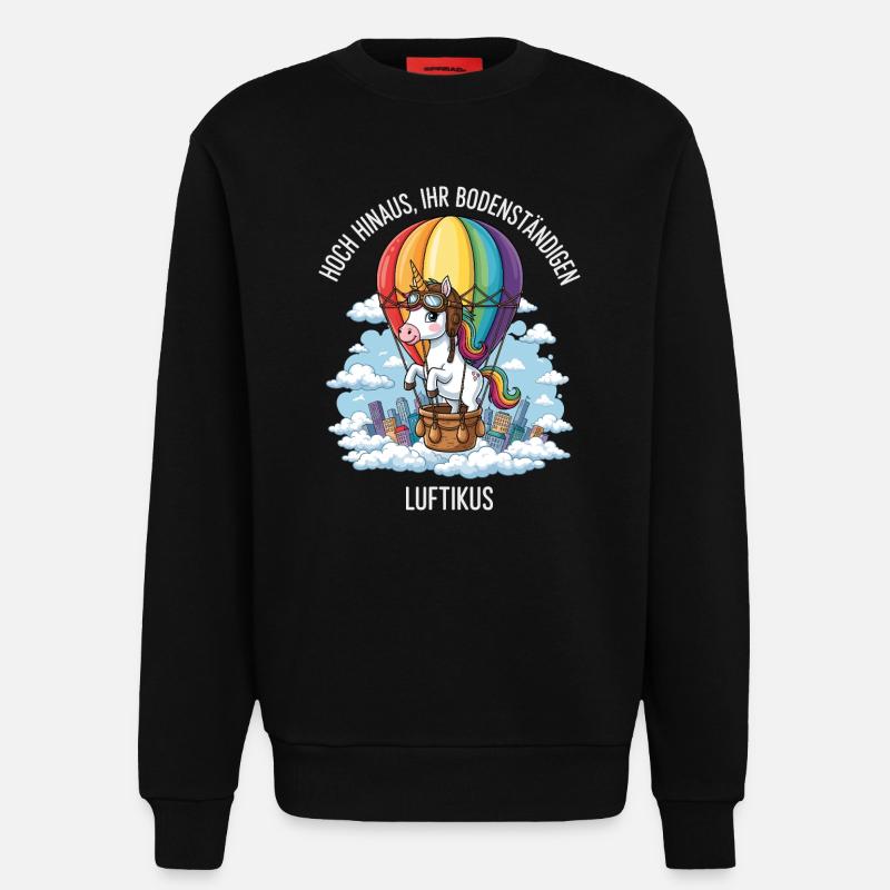 Luftikus-Einhorn - Sweatshirt - made by SPREAD  - SOLID BLACK