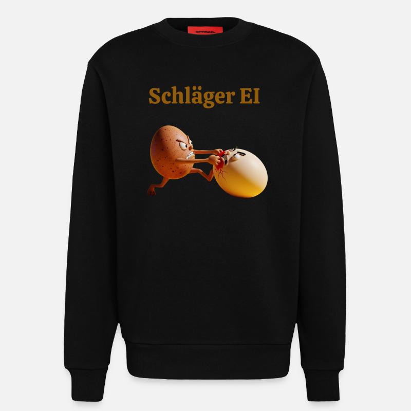 Schläger Ei – Lustiger Eierkampf - Sweatshirt - made by SPREAD  - SOLID BLACK