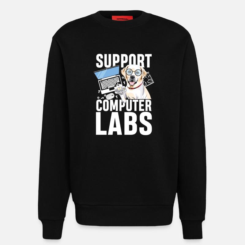 Support computer labs - Sweatshirt - made by SPREAD  - SOLID BLACK