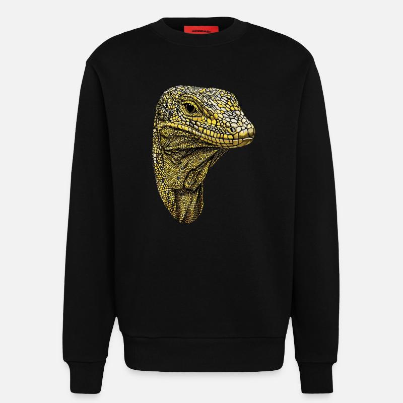 Waran Echse Reptil Komodowaran Bindenwaran Lizard - Sweatshirt - made by SPREAD  - SOLID BLACK