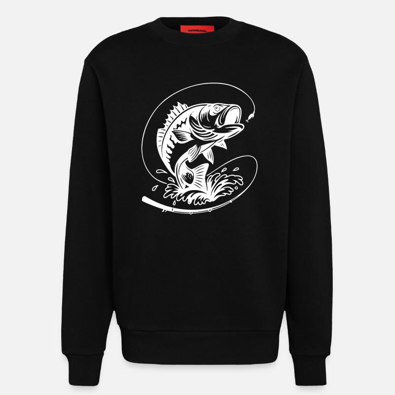 Dynamische Barschfisch-Illustration - Sweatshirt - made by SPREAD  - SOLID BLACK