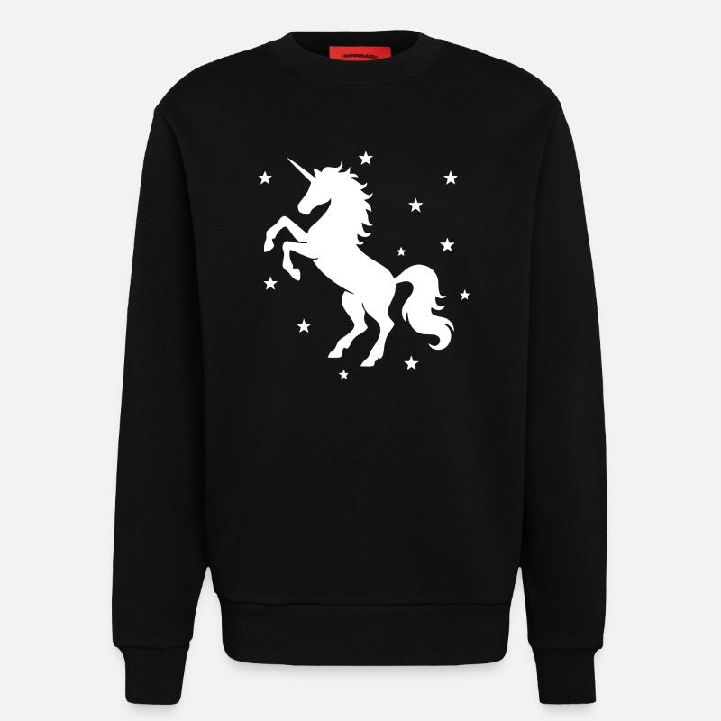 Mystisches Einhorn Nachthimmel Design - Sweatshirt - made by SPREAD  - SOLID BLACK