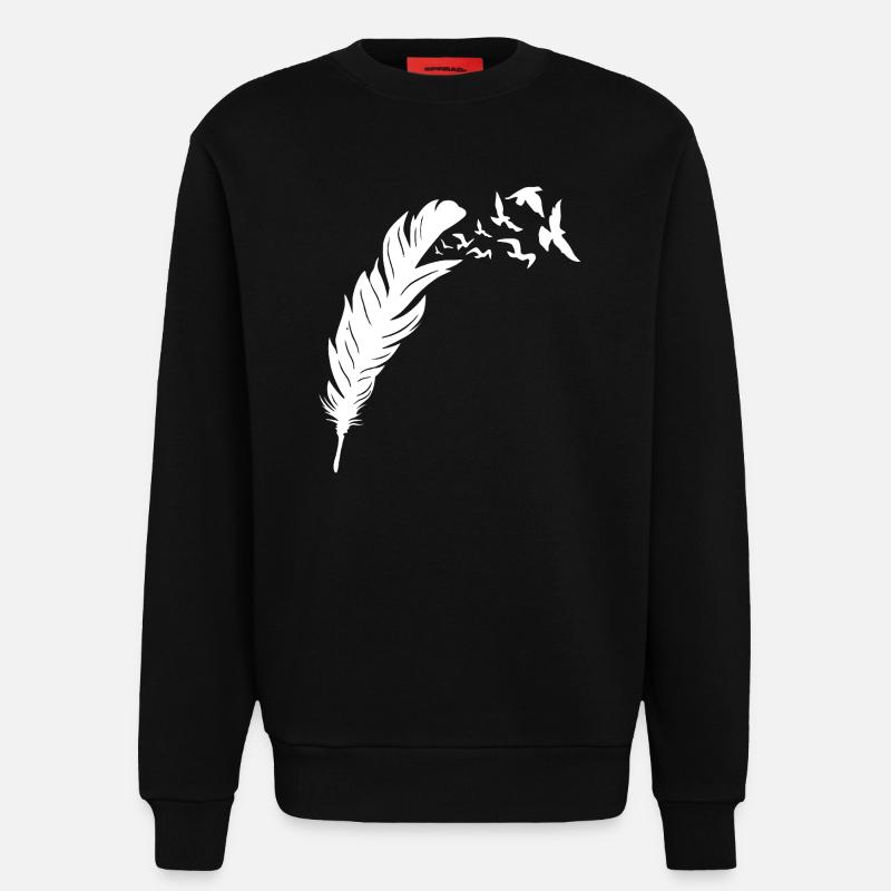 Gefiederter Freiheitsvogel Flugdesign - Sweatshirt - made by SPREAD  - SOLID BLACK