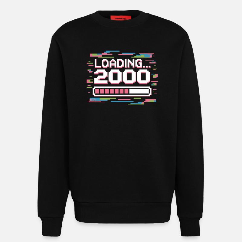 Pixel Retro Design Loading 2000 - Sweatshirt - made by SPREAD - SOLID BLACK