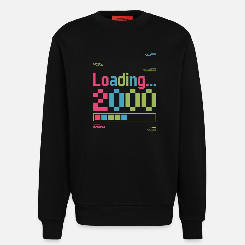 Pixel Retro Design Loading 2000 - Sweatshirt - made by SPREAD  - SOLID BLACK