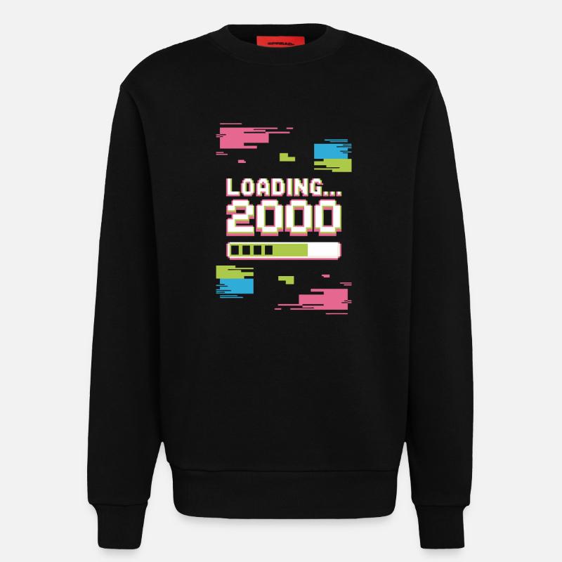 Retro Loading 2000 Pixel - Sweatshirt - made by SPREAD  - SOLID BLACK