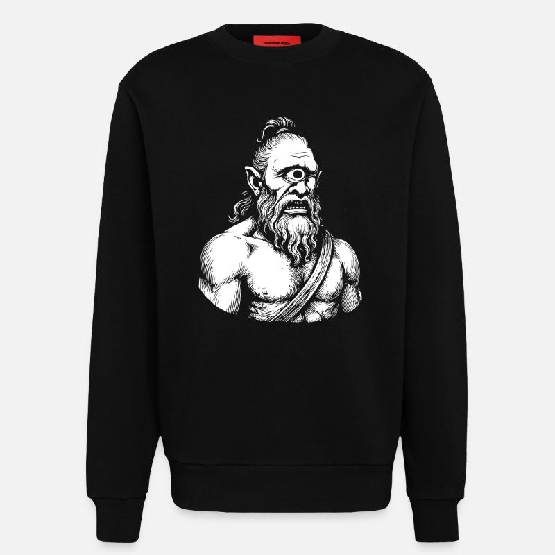 Mythical Cyclops Warrior Illustration - Sweatshirt - made by SPREAD  - SOLID BLACK