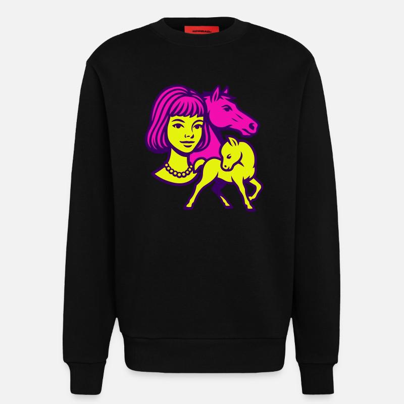 Pferdemädchen Pop-Art - Sweatshirt - made by SPREAD  - SOLID BLACK