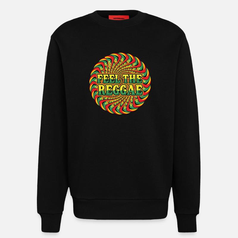 Feel the Reggae Psychedelic Rasta Style - Sweatshirt - made by SPREAD  - SOLID BLACK