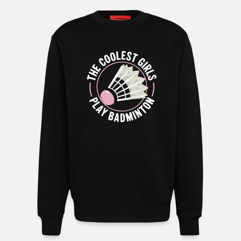 Badminton Mädchen Design - Sweatshirt - made by SPREAD  - SOLID BLACK