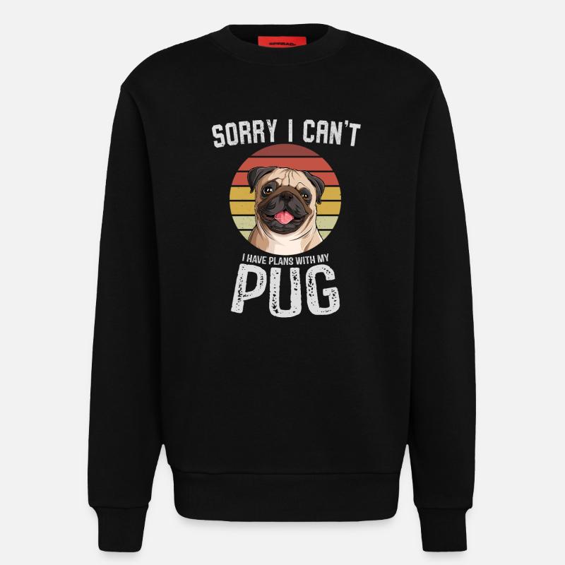 Humorvoller Mops mit Textdesign - Sweatshirt - made by SPREAD  - SOLID BLACK