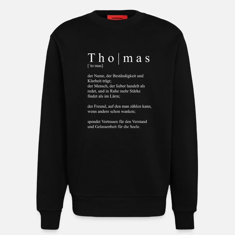 Thomas Definition Typography - Sweatshirt - made by SPREAD  - SOLID BLACK