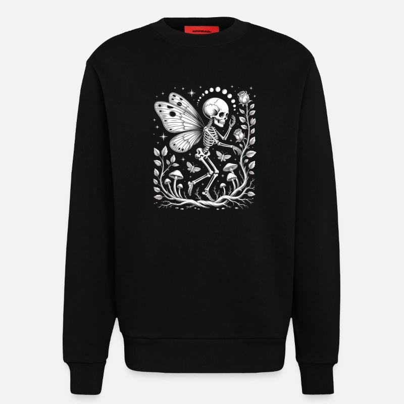 Gothic Skelett Fee mit Mondphasen - Sweatshirt - made by SPREAD  - SOLID BLACK