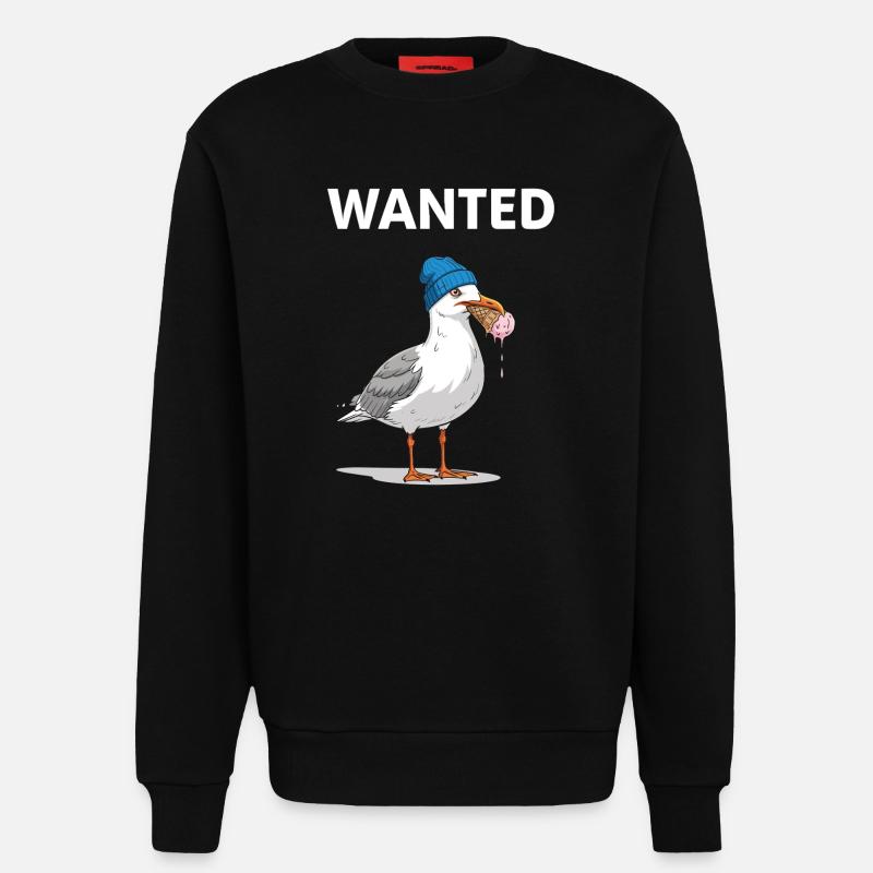 Gesucht Möwe Eiscreme Abenteuer - Sweatshirt - made by SPREAD  - SOLID BLACK