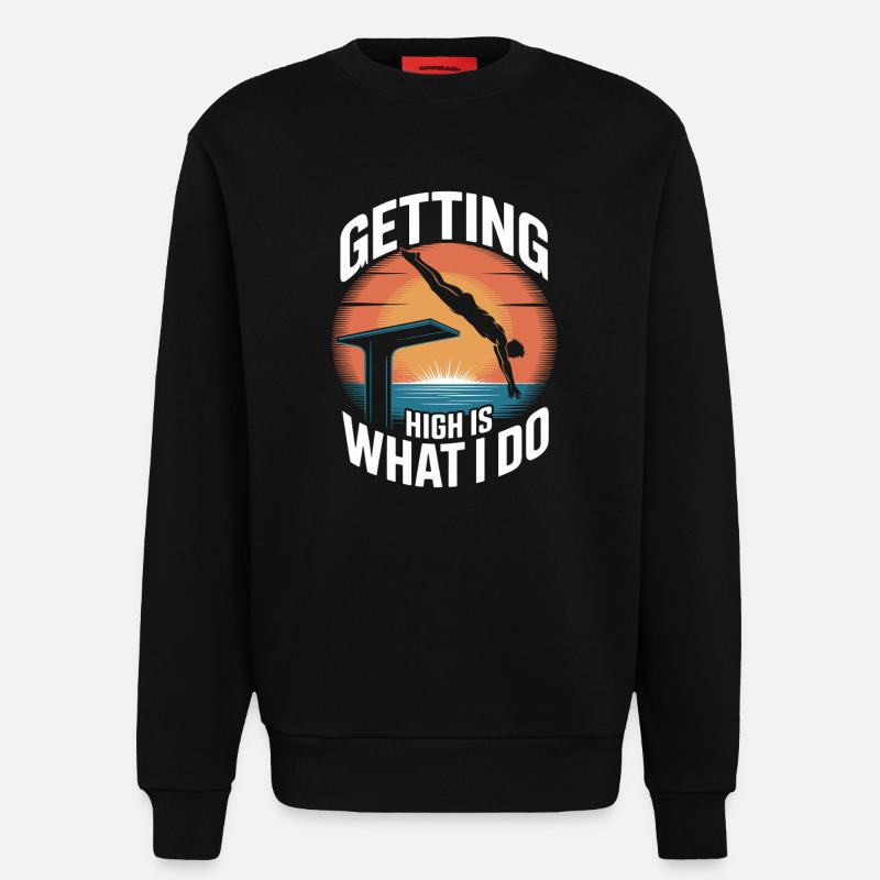 Kunstspringen Turmspringer Sprungbrett - Sweatshirt - made by SPREAD - SOLID BLACK