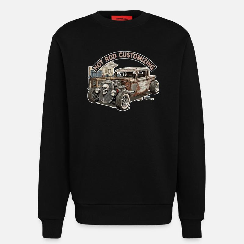 Rustic Hot Rod Customization Design - Sweatshirt - made by SPREAD  - SOLID BLACK