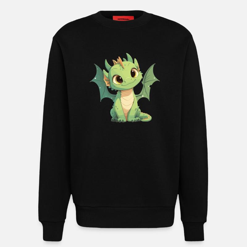 Drachen Drache - Sweatshirt - made by SPREAD - SOLID BLACK